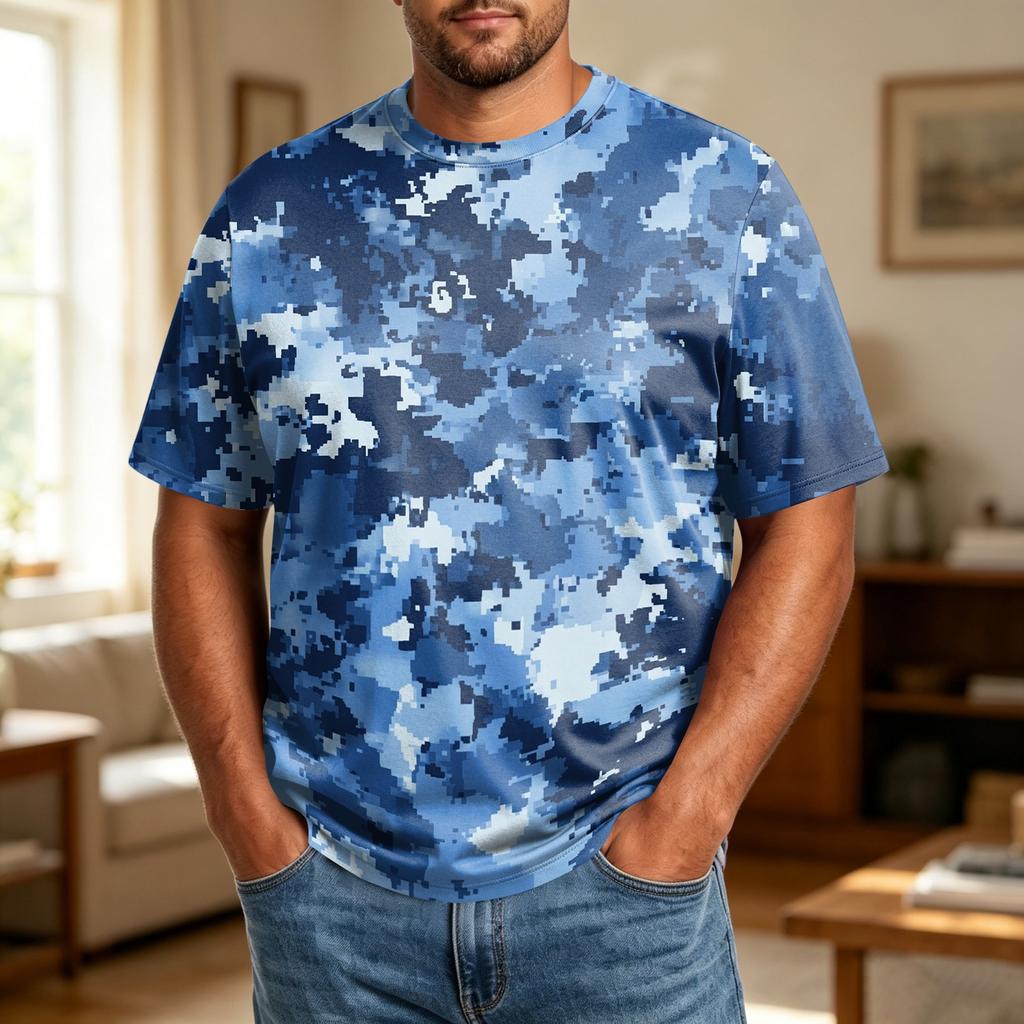 Camiseta Casual de Manga Corta para Hombre de Talla Grande, Cómoda, Transpirable, Corte Holgado, Tejido Suave, Cuello Redondo para el Uso Diario