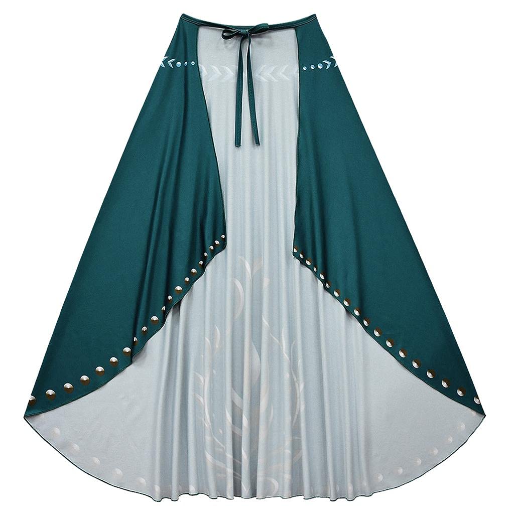 Toddler Girls Princess Anna Coronation Costume Cosplay Kids Skirt Snow Queen Dress Halloween Costume with Accessories Size Years Old 140 [Dressy