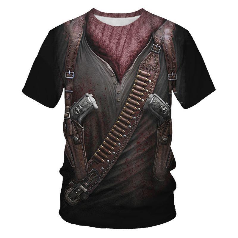 Sommer gefälschte zweiteilige Herren T-Shirt 3D Digital gedruckt Kurzarm T-Shirt Top