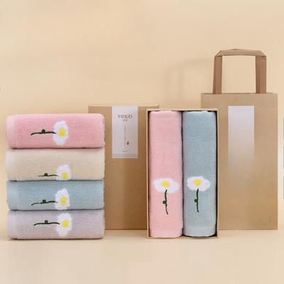 Towel Pure Cotton Plain Embroidered Flower Absorbent Face Towel Adult Soft Thick Cotton Face Towel Souvenir