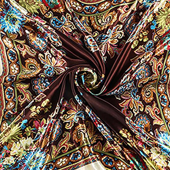 Square Scarf Flower Design Best Gift Polyester Flower Printing Square Scarf for Outdoor