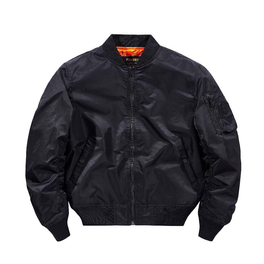 Herren Übergangs-MA-1 Bomberjacke: Einfarbige Motorrad-Oberbekleidung, Übergröße Baseballkragen Fliegeranzug