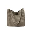 Urban Style Large Capacity Cotton Shoulder Bag With Pouch For Casual Outings