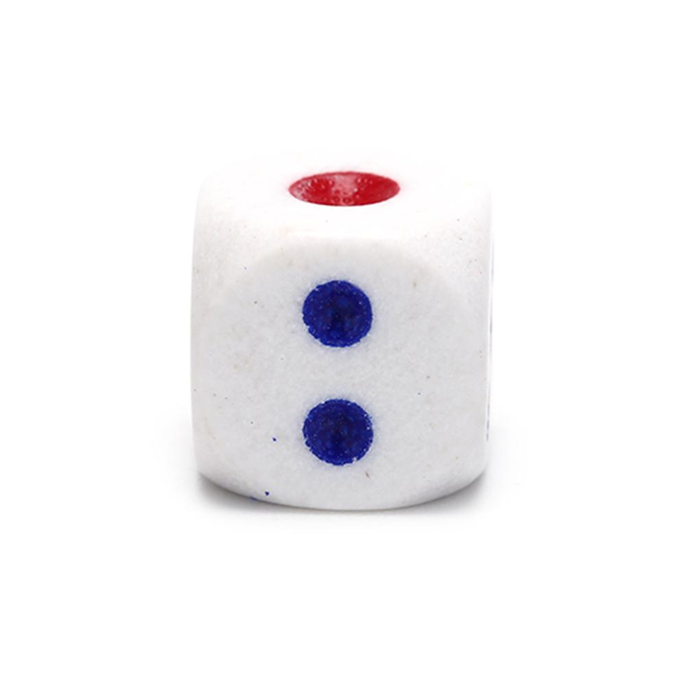 10pcs 10mm High Quality Gambling Game Dice White with Blue and Red Dotd Six Sided Spot Dices Poker Chips for Ktv Pub Party