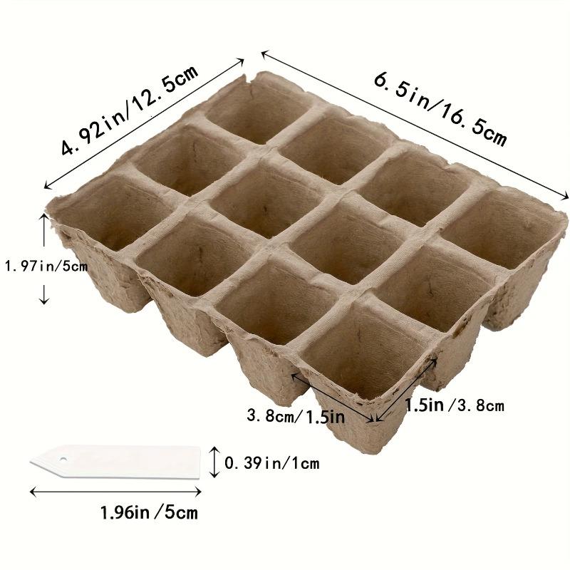 40 Pack Peat Seed Starter Trays with 40 Plants Labels 480 Cells Seedling Start Pots Kit Gardens Germination Plant Starter Trays