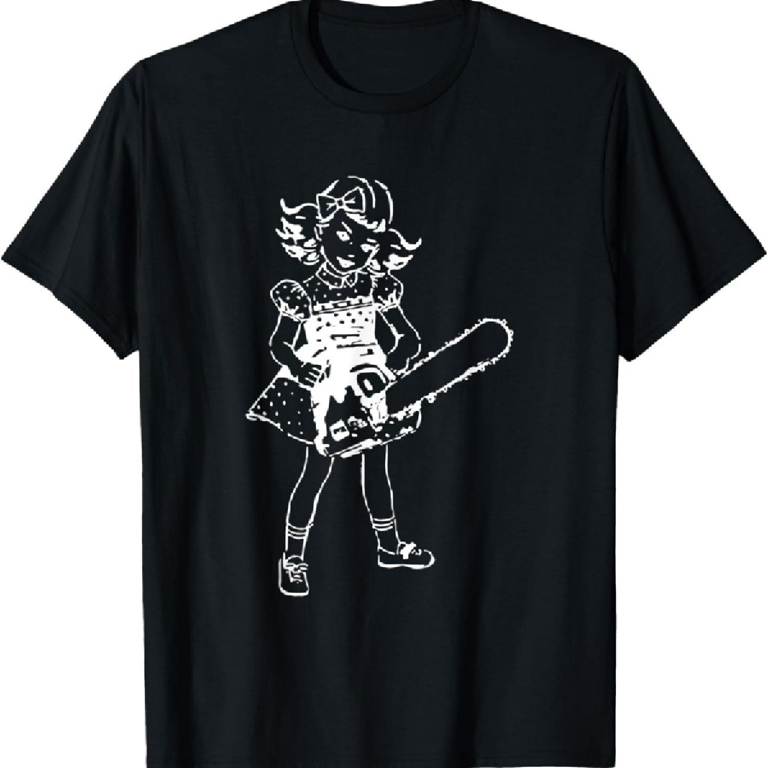 

Chainsaw Girl Punk Goth Horror Fan T-Shirt S