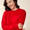 Women's Hand-Sewn 100% Pure Wool Sweater - Golden Camel Loose Knitwear, Autumn/Winter 2024, Round Neck Base Layer.