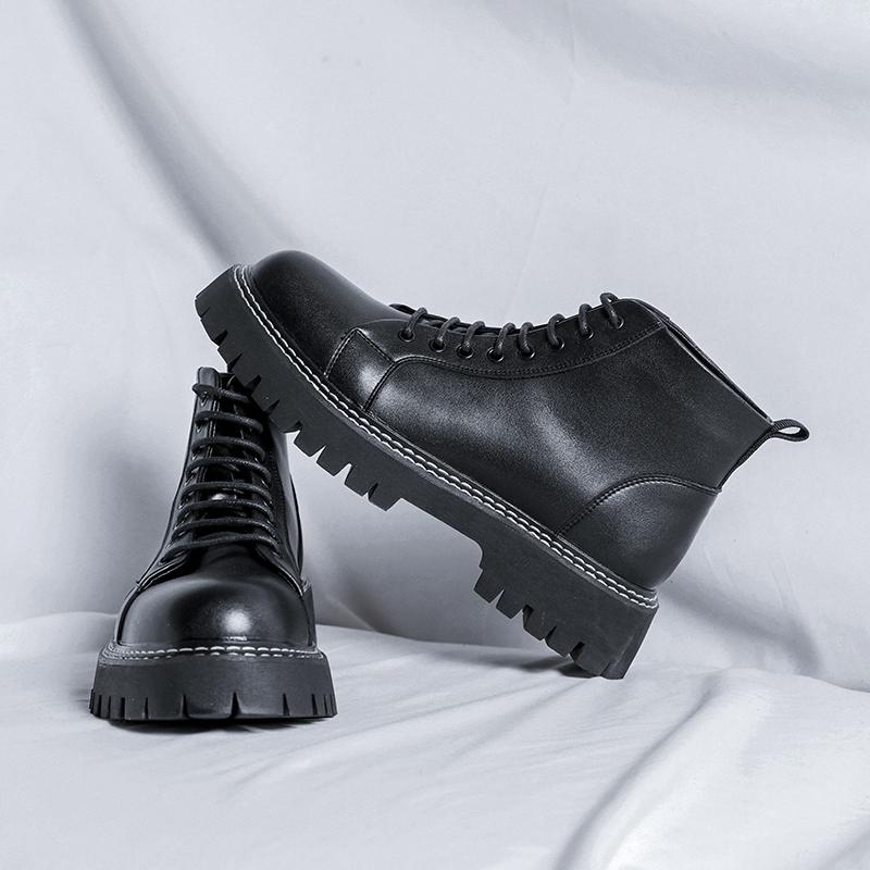 Fashion 2025 Mens Leather Casual Boots New High Quality Outdoor Mens Dress Shoes Design Luxury Fashion Non-Slip Mens Ankle Boots