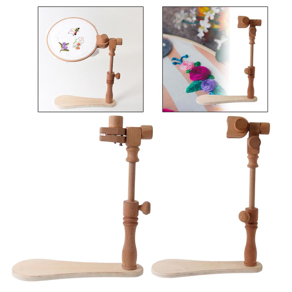 Wooden Cross Stitch Stand Accessories Cross Stitch Frame Solid Natural Beech Ring Desktop Embroidery Frame Rack for Cross Stitch