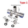 1 In 2 Out Faucet Garden Faucet Dual Control Double Handle Cold Water Faucet Bathroom Washing Machine Faucet Triangle Valve 1Pc