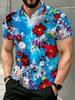Unisex Lightweight Polo Shirt - Summer Beach Polo, Floral Pattern - Men'S And Women'S Button- Cardigan - Casual Golf, Travel, Everyday Wear -