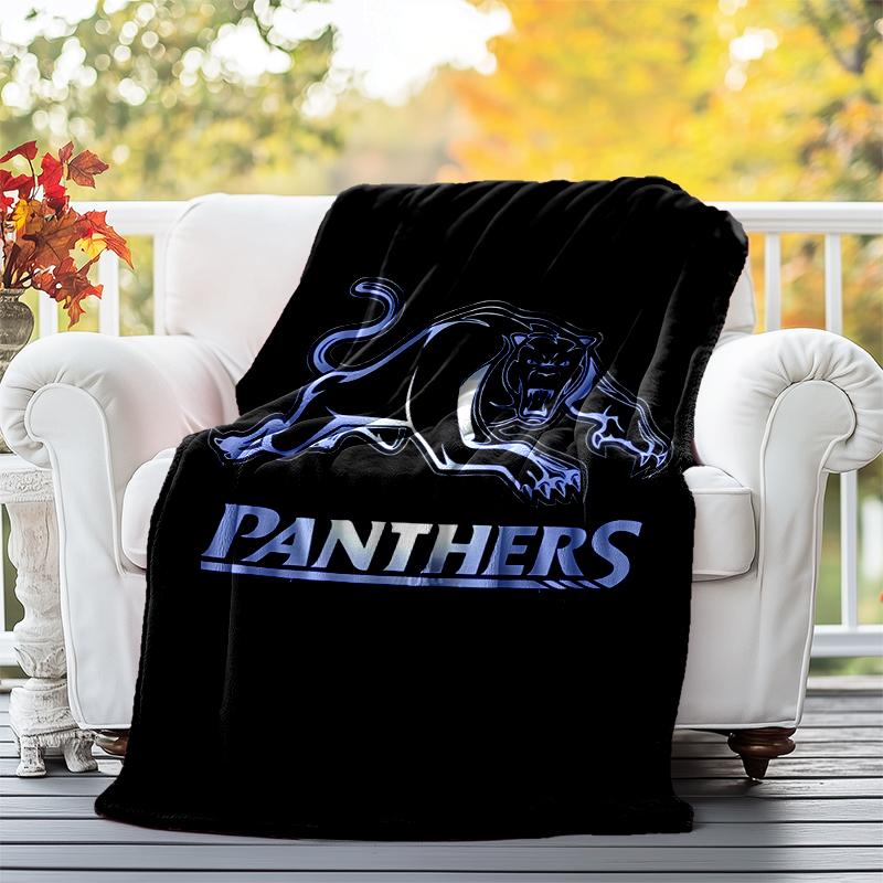 Panthers Flannel Blanket Soft All-Season Throw, Design for Camping, Car Travel, Hiking Sofa, Bed, Office Perfect Gift for Parties