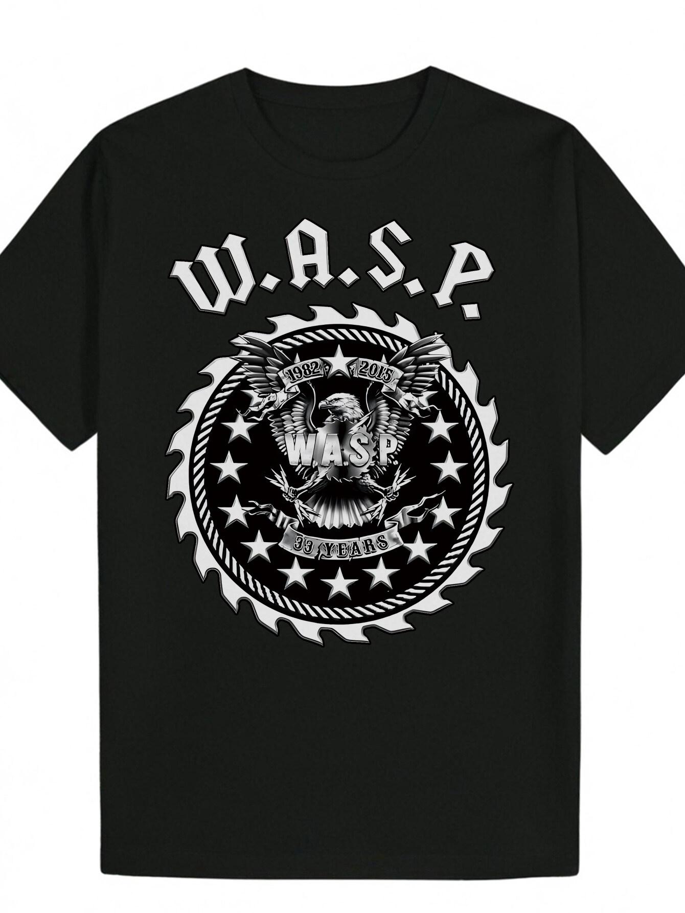 Polyester T-shirt with WASP Logo & Eagle Emblem - Round Neck XXXL