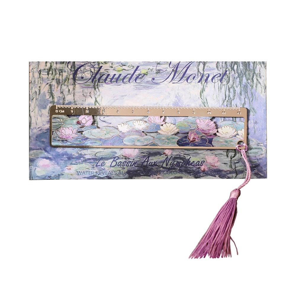 Multi-functional Metal Bookmark Flower Series Colorful Bronzing Book Mark Ruler Book Pages Mark Tool Gift