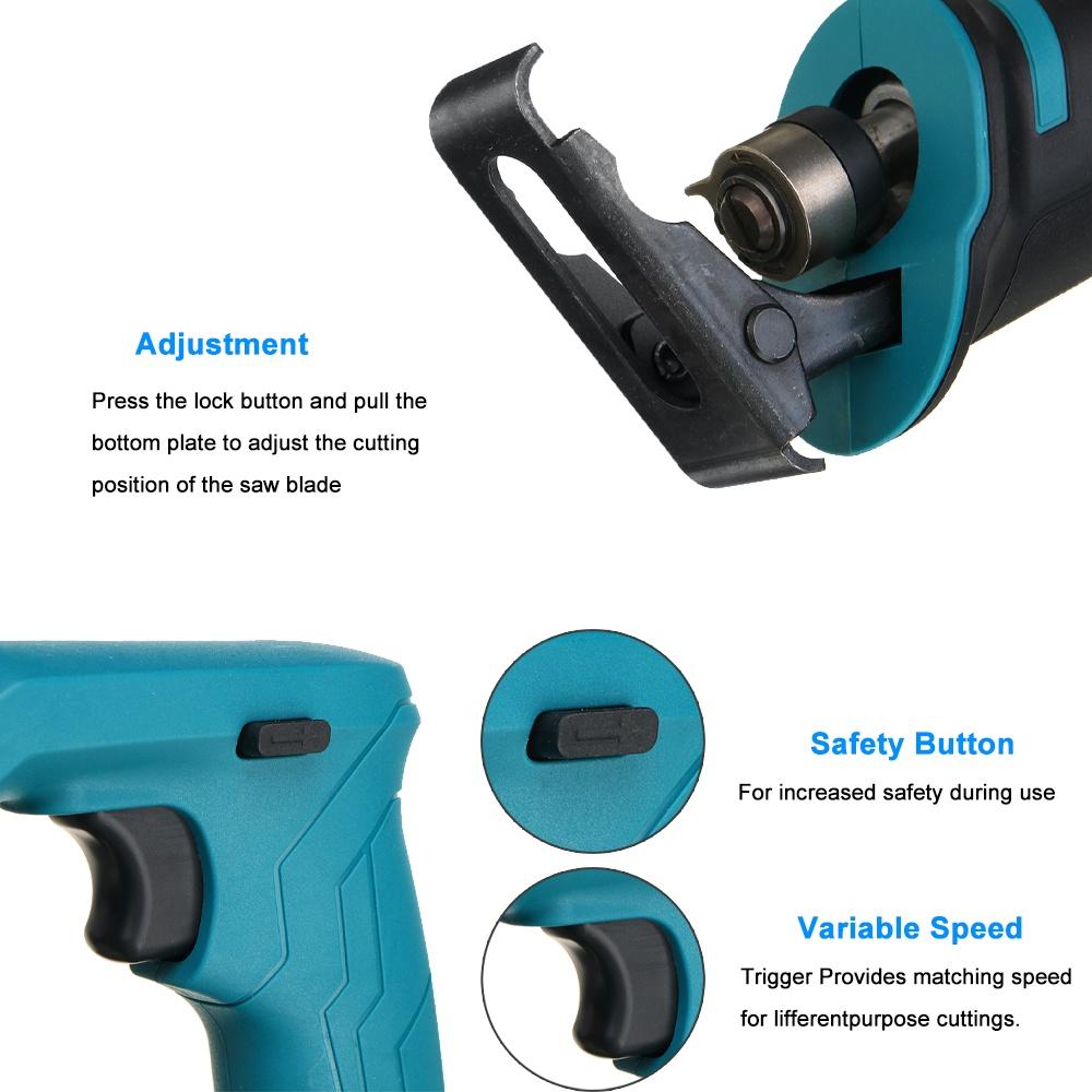 2400W Akku-Säbelsäge Bürstenlose Elektrosäge mit Akku Metall Holz Schneidwerkzeug