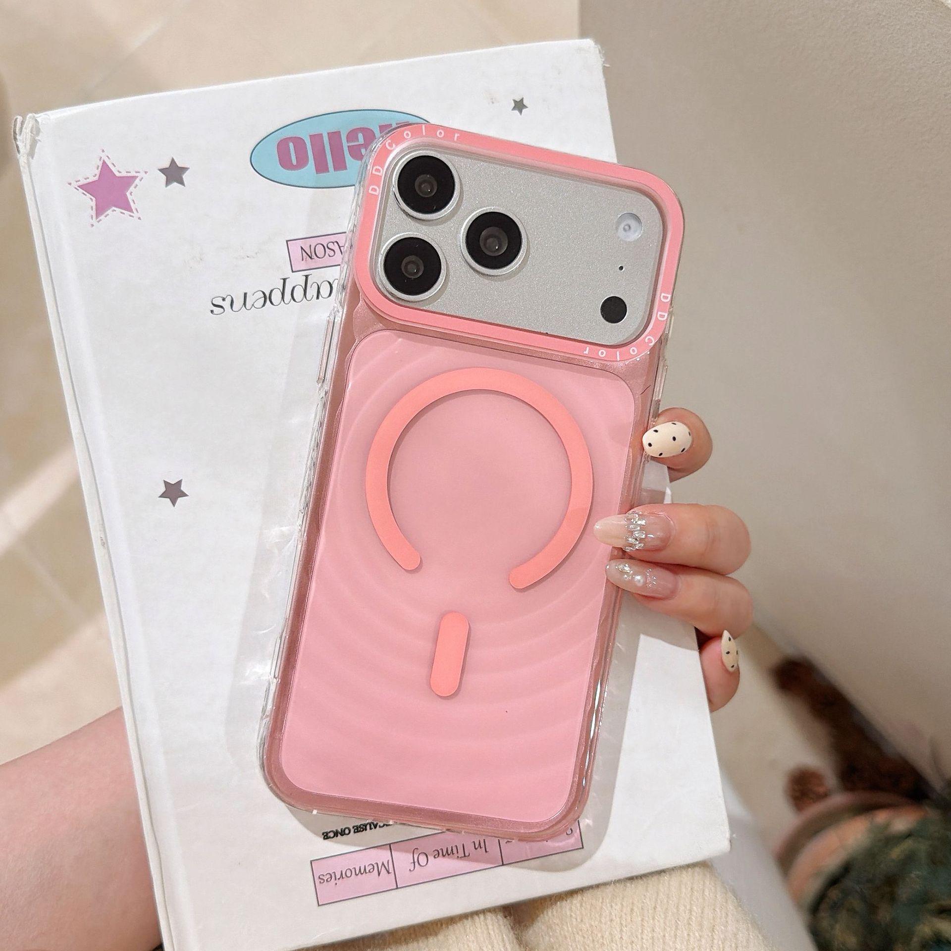 

In-style Rippling Magnetic Case for iPhone 17 Pro Max/Apple 16: Simple Transparent Design for iPhone 14/15 16