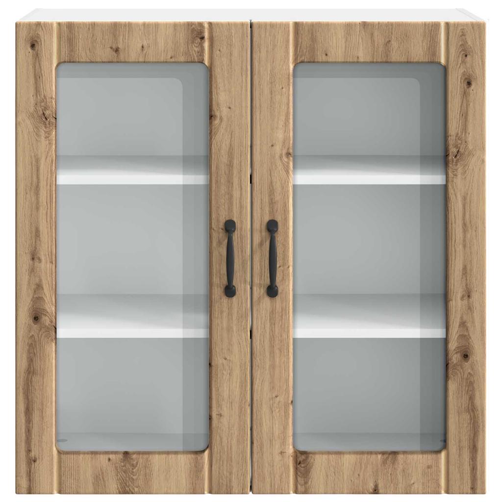 Wall Mounted Glass Cabinet LUCCA Artisan Oak 80 x 31 x 80 cm