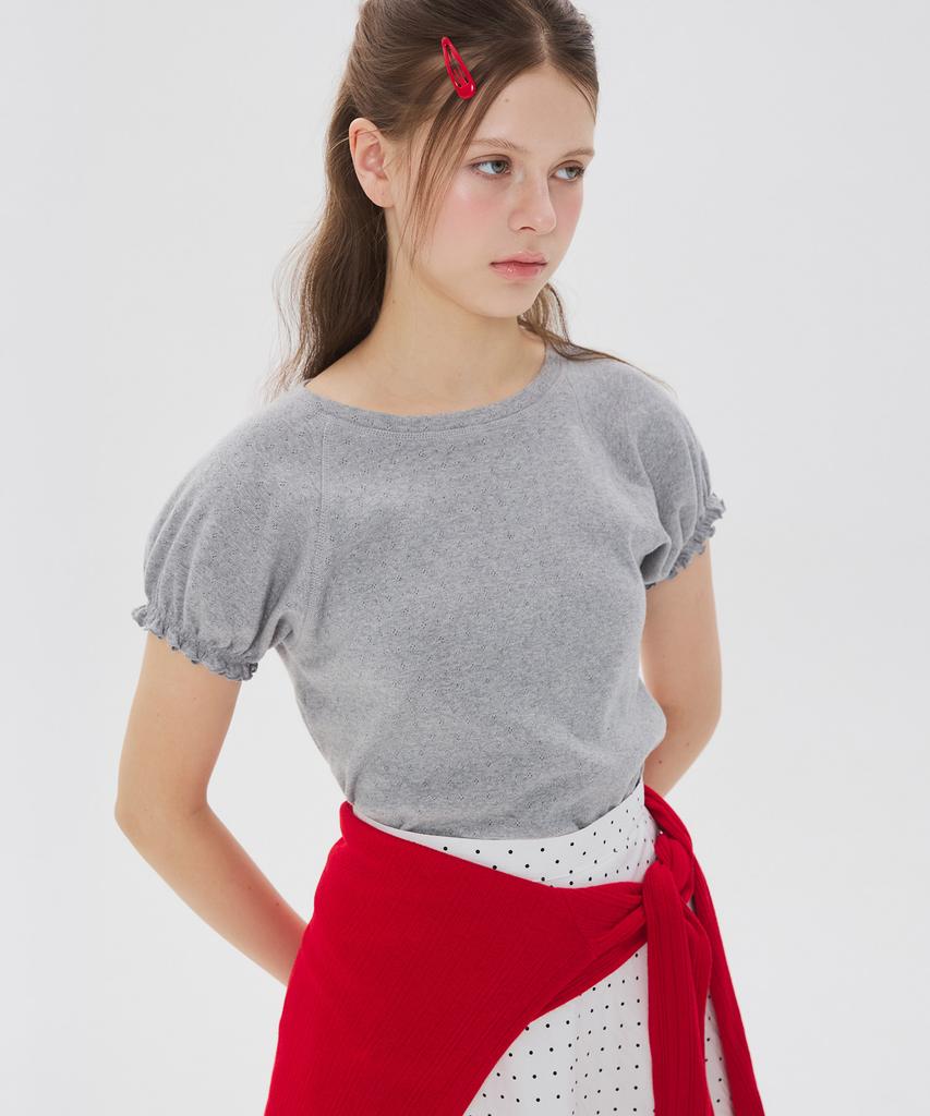 Nyuluki Balloon Sleeve T-Shirt_Melange Gray