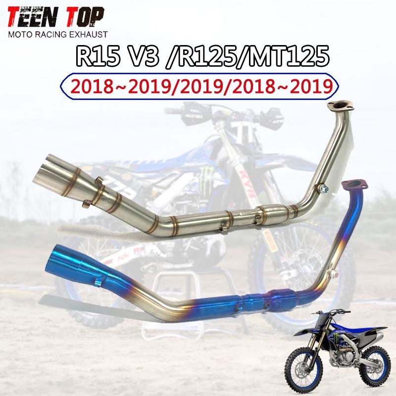Stainless Steel Exhaust Pipe for Yamaha R15 V3/MT125/R125 (2018-2019) Motorcycle