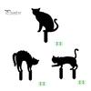 Durable Halloween Yard Signs Garden Stake, Black Cat Sign with Glow-in-the-dark Easy Installation Stakes Eyes, Waterproof Spooky Ghost Silhouette for