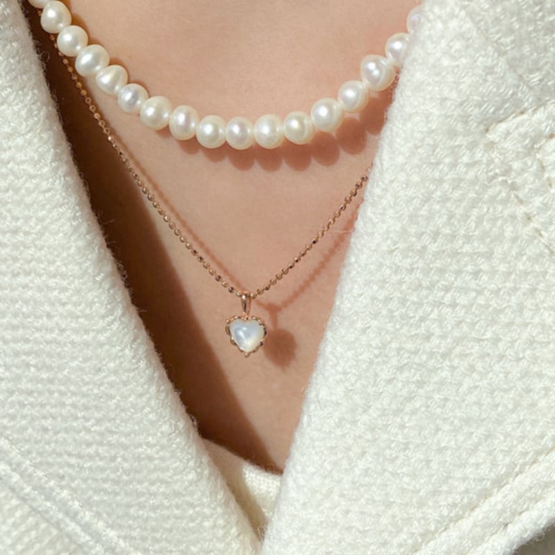 MAYBETOI 14K Elle Freshwater Pearl Bead Necklace
