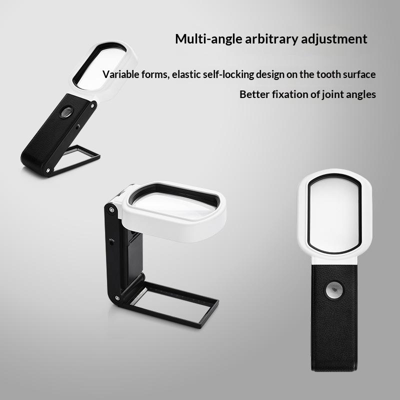 High Definition 11X Magnifying Glass for Seniors Reading with LED Light Foldable Design Desktop Handheld 1-in-1 Magnifier