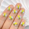 50Pcs New Cute Resin Cartoon Mini Bee Series Flat Back Parts Embellishments For Hair Bows Accessories