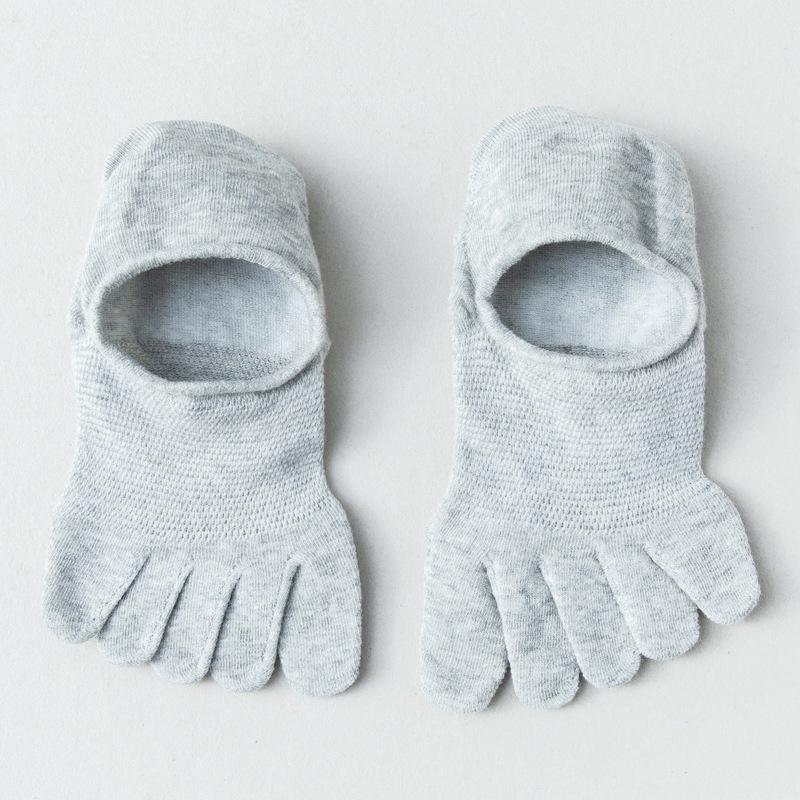 Men's Summer Thin Cotton Five-Finger Socks - Sweat-Absorbent, Non-Slip, Low-Cut, Invisible Mesh Toe Socks