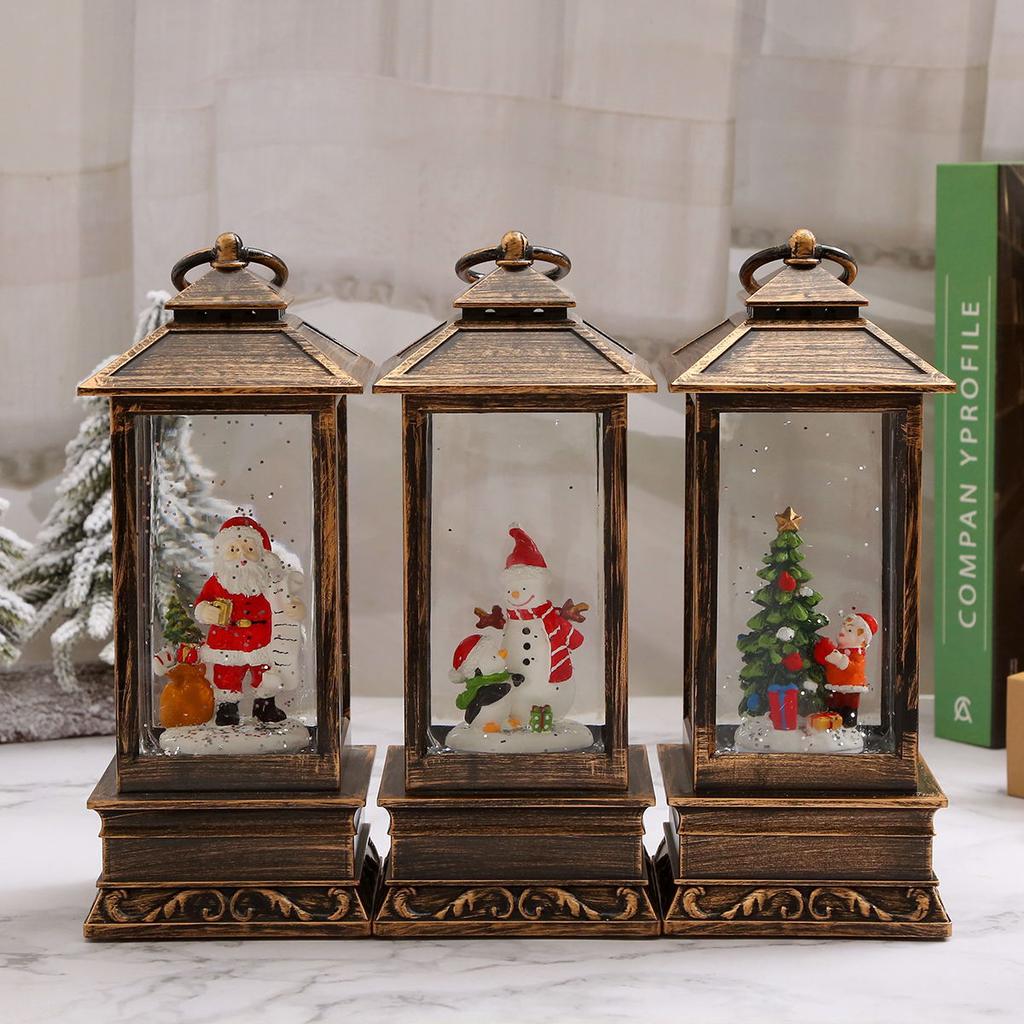 Christmas Decoration Crafts Water-injected Wind Lanterns Christmas Atmosphere Lights Water-injected Snow Music