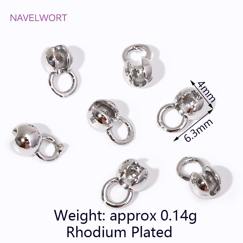 4.5/6MM 18K Gold Plated Brass Pearl Bracelet Ends Connector With Loop,Jewelry End Caps,For DIY Jewelry Making Accessories