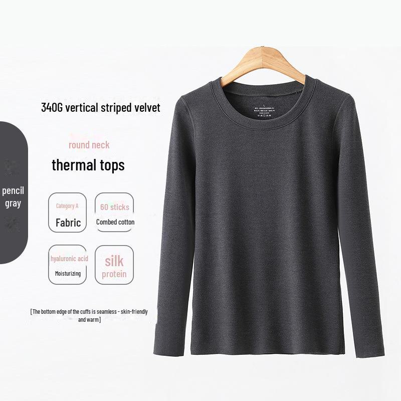 Women's Seamless Thermal Fleece Underwear Suit with Hyaluronic Acid - Slim Fit, Plus Size, Autumn Pants