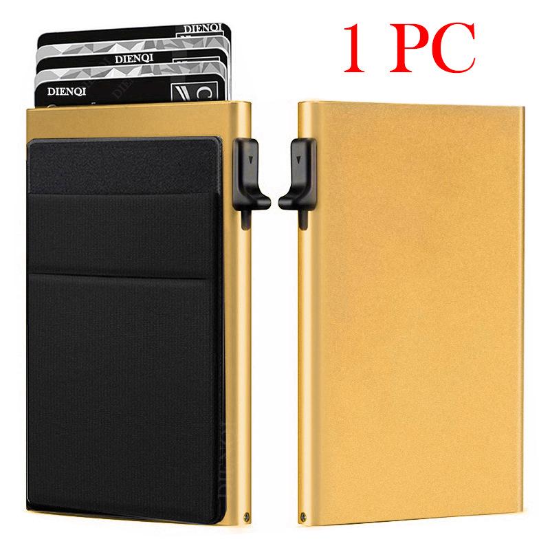

Чоловічий гаманець та картхолдер з алюмінієвого сплаву з RFID-захистом та численними слотами
