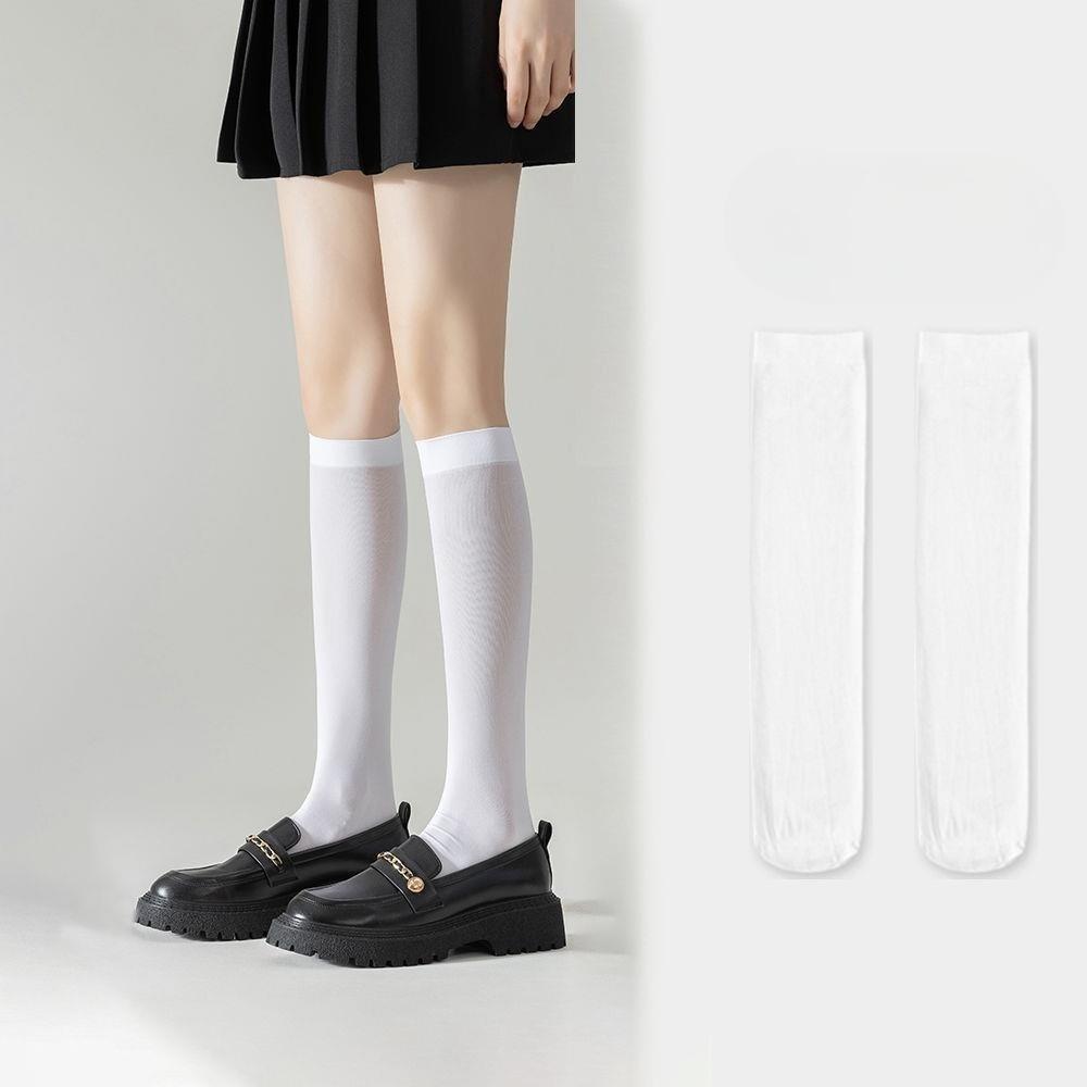 Velvet Low-pressure Calf Socks, Summer Thin Knee-high Socks for Slimming and Beautifying Legs, with Short Skirt Socks