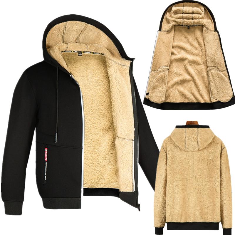 Winter Sweater Men's Hooded Trendy Handsome Versatile Loose Coat Autumn and Winter Velvet Thickened Clothes