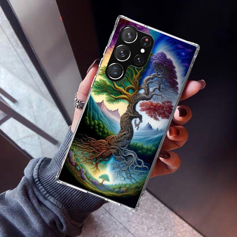 Tree of Life Space Phone Case For Samsung Galaxy S23 S24 S25 Edge S26 Ultra S22 + S21 Plus S20 FE Cover Silicone Print Shell Gal