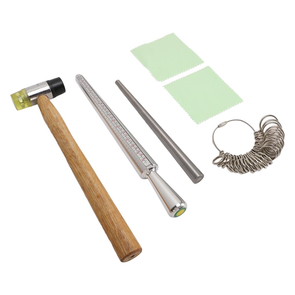 6pcs Small Ring Earrings Mandrel Kit Aluminium Efficient Multifunctional Ring Sizer Tool Set for