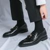 2024 Men Trends Loafers Black Men's Tassel Leather Shoes Slip-on Shoes Comfortable Men Casual Shoes Platform Wedding Party Shoes