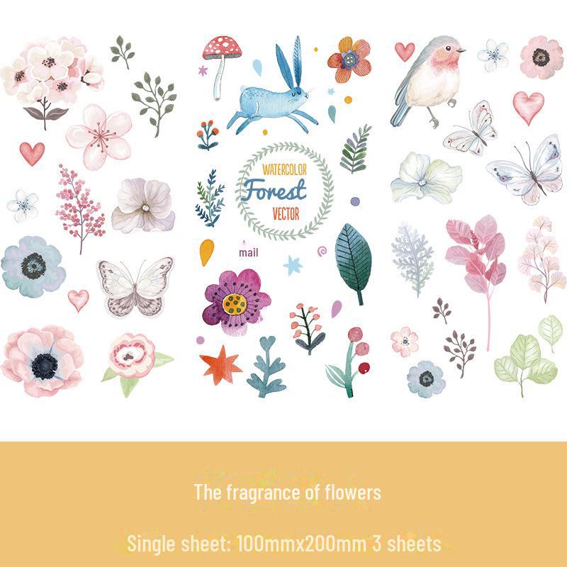 Yuezhen: 3-Piece Japanese Sticker Set - Characters, Plants, Planets, Animals, & Food; 24 Varieties