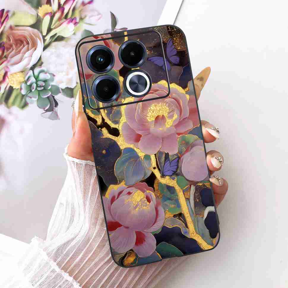Colorful Butterfly Fashion For Infinix Note 40 5G X6852 Case Silicone TPU Black Cover For Infinix Note40 5G Bumper Shell Fundas