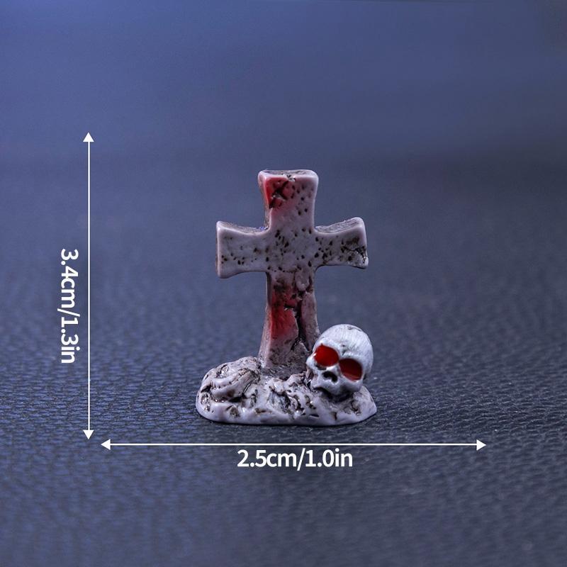 Halloween Decorations Skull Bat Mini Figurines Ornament Desktop Landscape Figurine Decoration