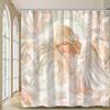 Exquisite Beautiful Angel Digital Printing Shower Curtain With Hook, Machine Washable, Suitable For Bathroom Decorative Curtains