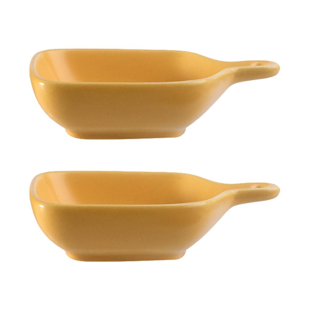 2Pcs Ceramic Sauce Dishes Mini Plates for Kitchen Seasoning Serving Condiment Soy Dipping Bowls Ceramic Seasoning Plate
