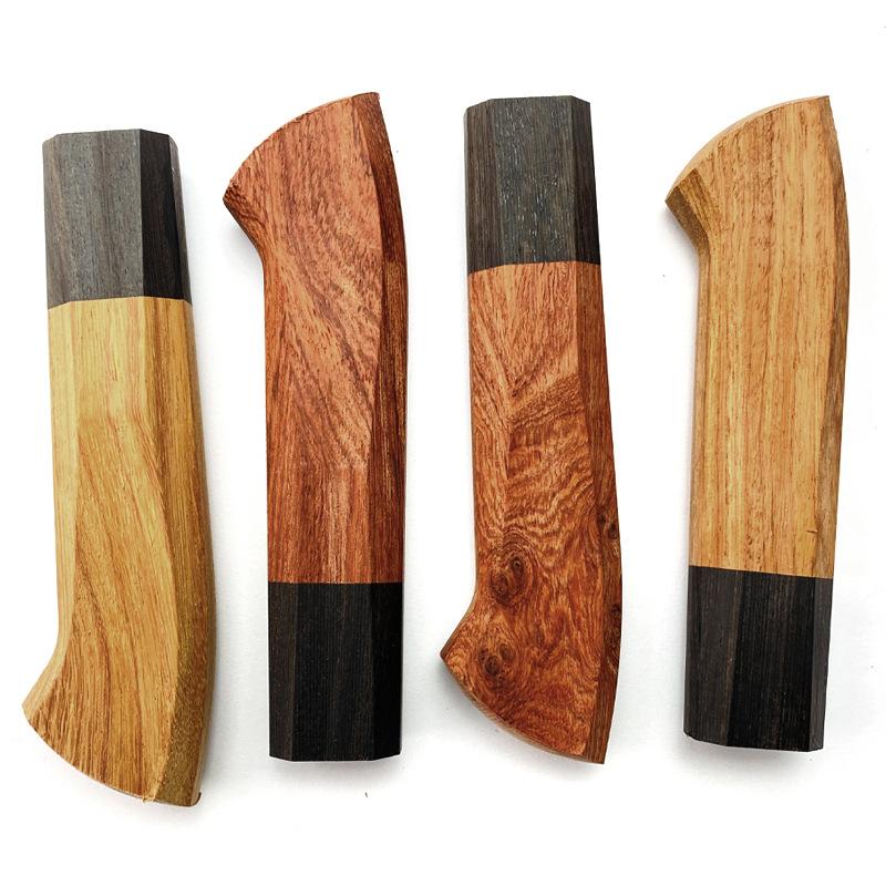 Natural Solid Wood Japanese Style Kitchen Knife Octagonal Wooden Handle Scales Diy Making Accessories Parts