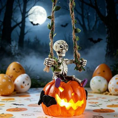 Creative Halloween Skull Pumpkin Lanterns - Resin Ghost Festival Party Decor Props