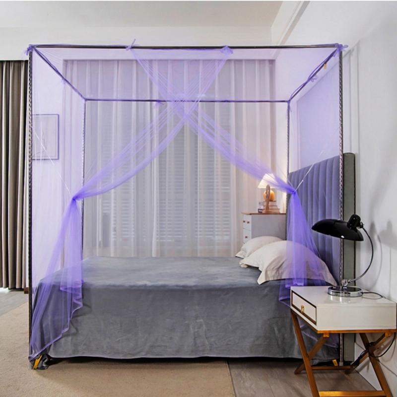

Fine Meshes Mosquito Large Square Net for Single Bed One Door Opening with Tieback Decorative for Home Bedroom Camping Travel W90xL90xH150cm