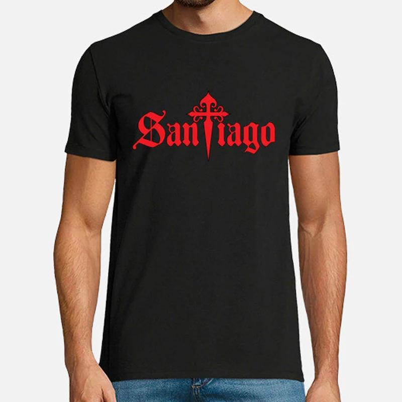 Santiago Cross TShirt Short Sleeve Casual 100 Cotton ONeck Summer Mens Tshirt Size S3XL