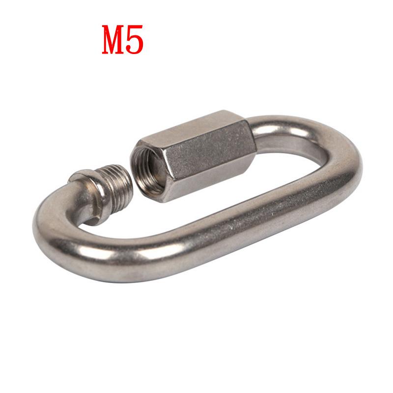 Stainless Steel Chain Quick Link Marine Oval Thread Carabiner Chain ...