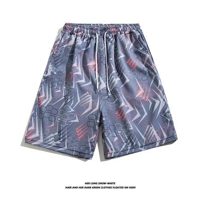 Buz İpek Havalı Hawaii Plaj Şortu Erkek Yaz İnce Tasarım Japon Retro Amerikan Trend Marka Rahat Beş Çeyrek Pantolon
