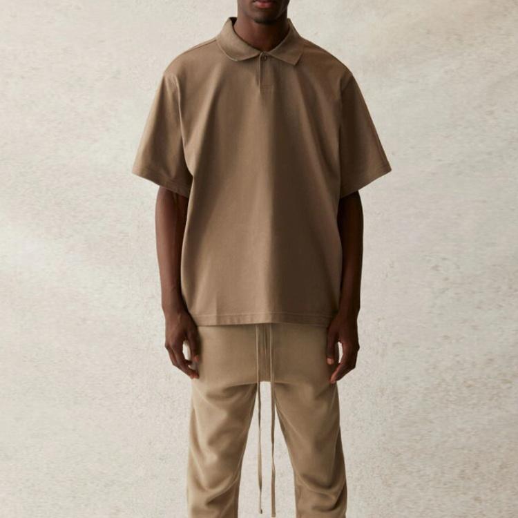 Fear of God Essentials SS21 Polo Shirt 'Taupe' Men's FOG-SS21-550
