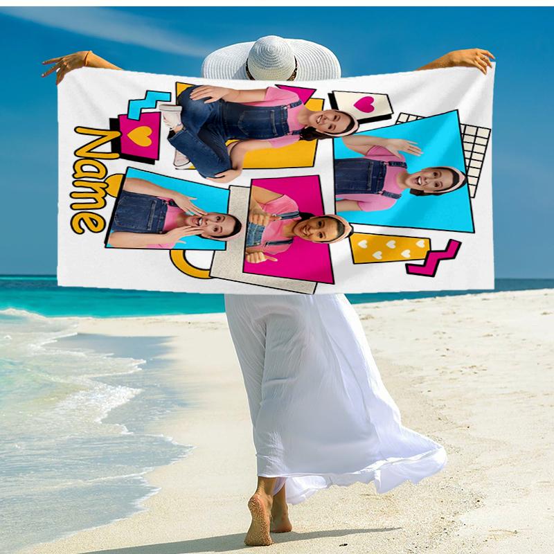 Custom Name Ultra-Soft Beach Towel with Ms. Rachel Theme,Ideal for Pool - Camping, Diving - Perfect Travel Essential, Vibrant Beach Towel.